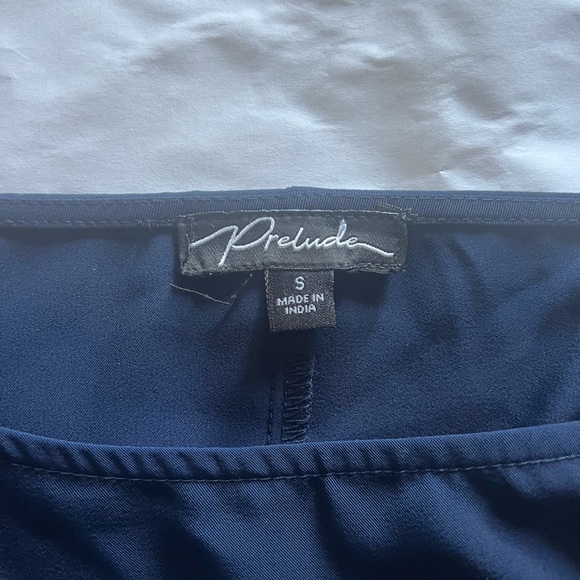 Prelude. Sequin Long Puff Sleeve Navy Tops - Picture 2 of 4